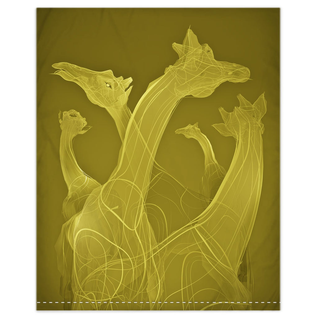 Giraffe 01 Golden Olive Duvet Cover