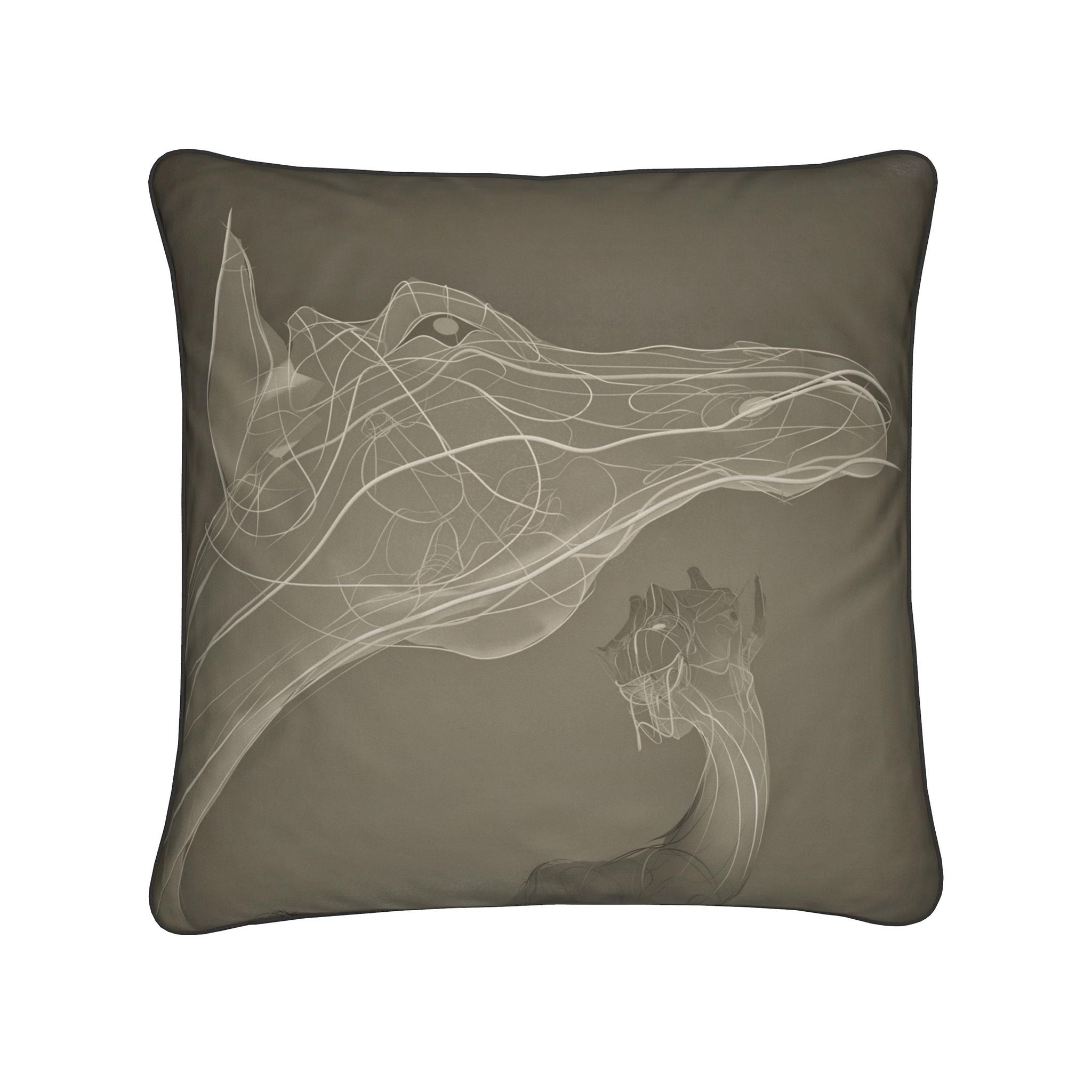 Giraffe 01 Old Bone Cushion