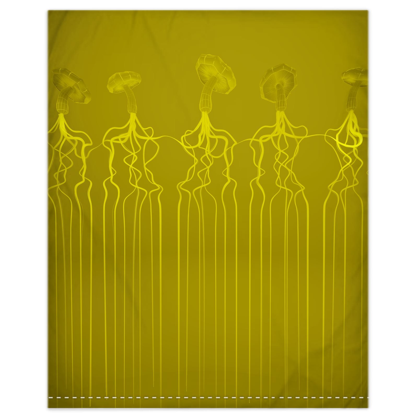 Mycelium 01 Golden Olive Duvet Cover