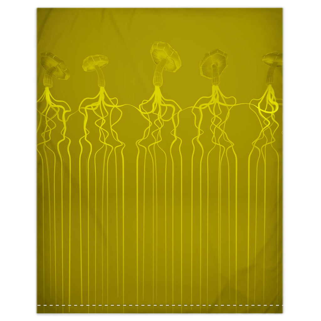 Mycelium 01 Golden Olive Duvet Cover