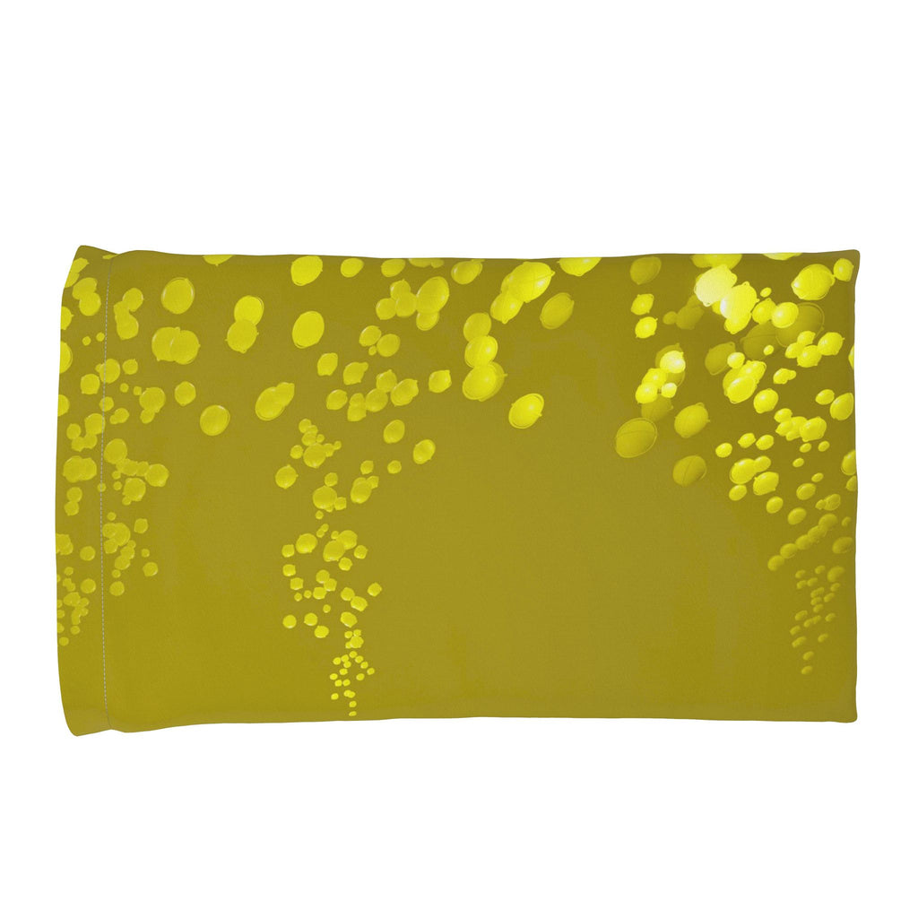 Mycelium 01 Golden Olive Pillow Case