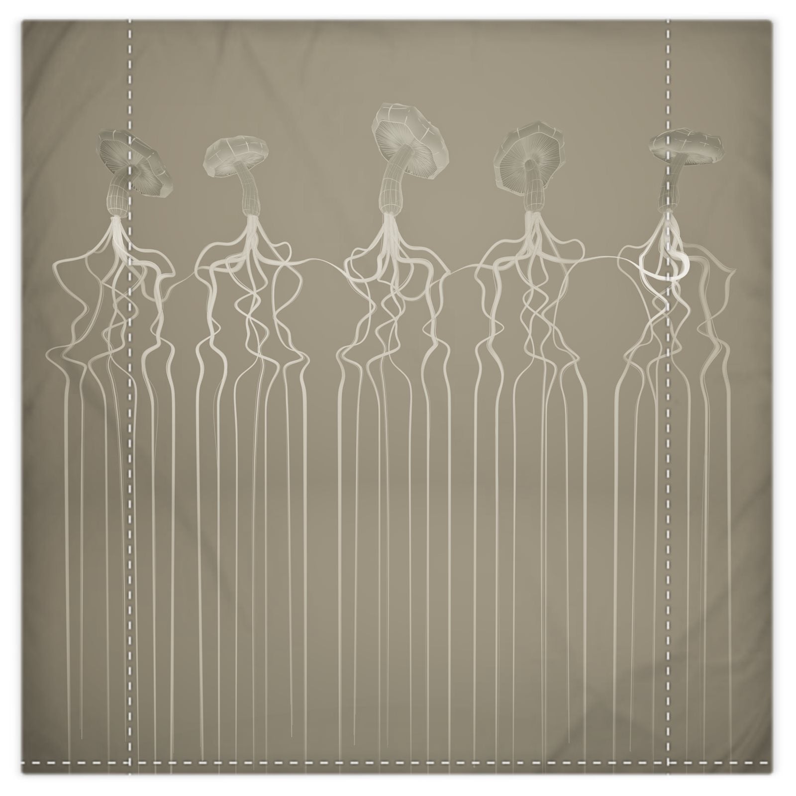 Mycelium 01 Old Bone Duvet Cover
