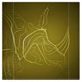 Rhino 01 Golden Olive Duvet Cover