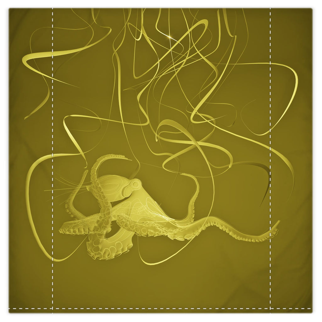 Octopus 01 Golden Olive Duvet Cover