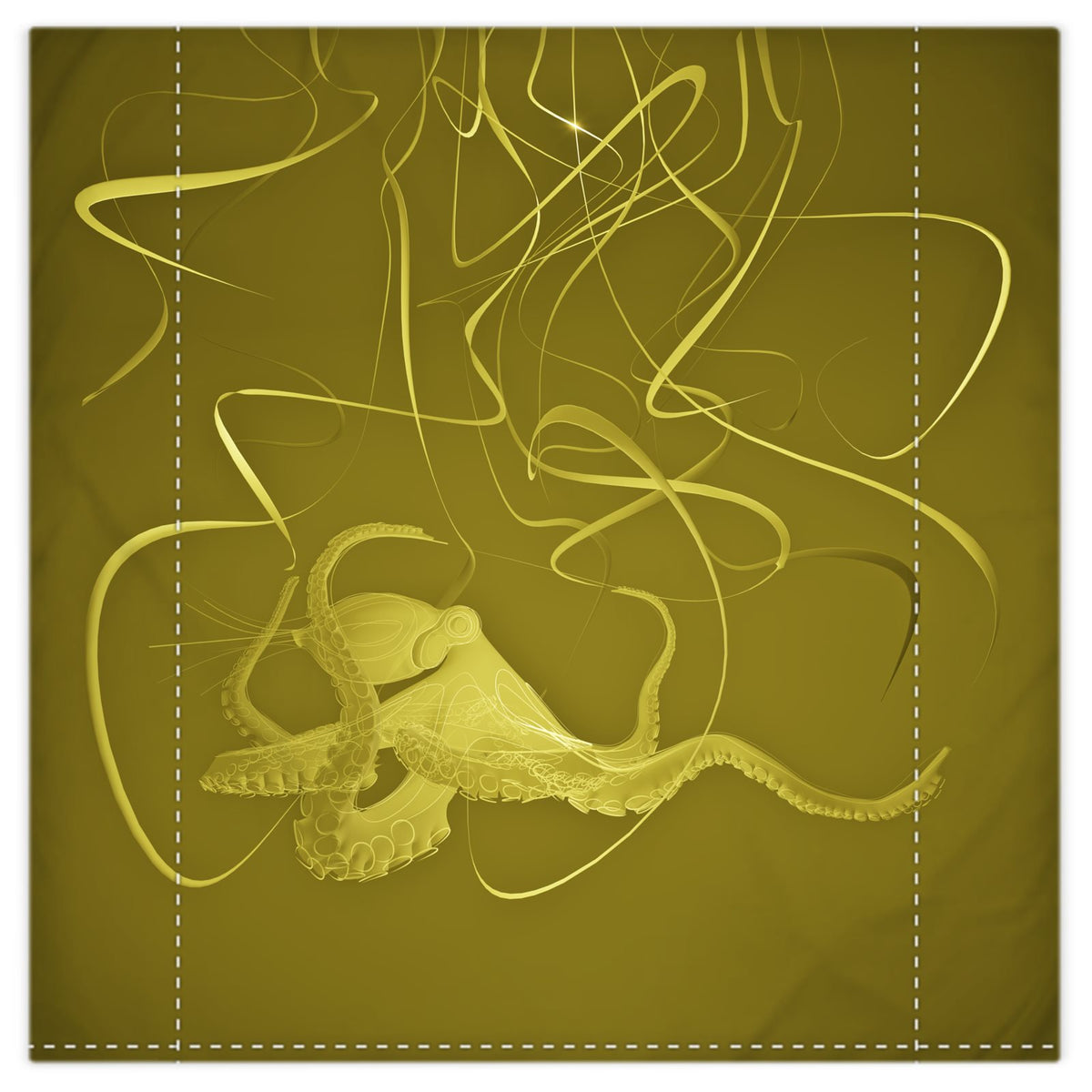 Octopus 01 Golden Olive Duvet Cover