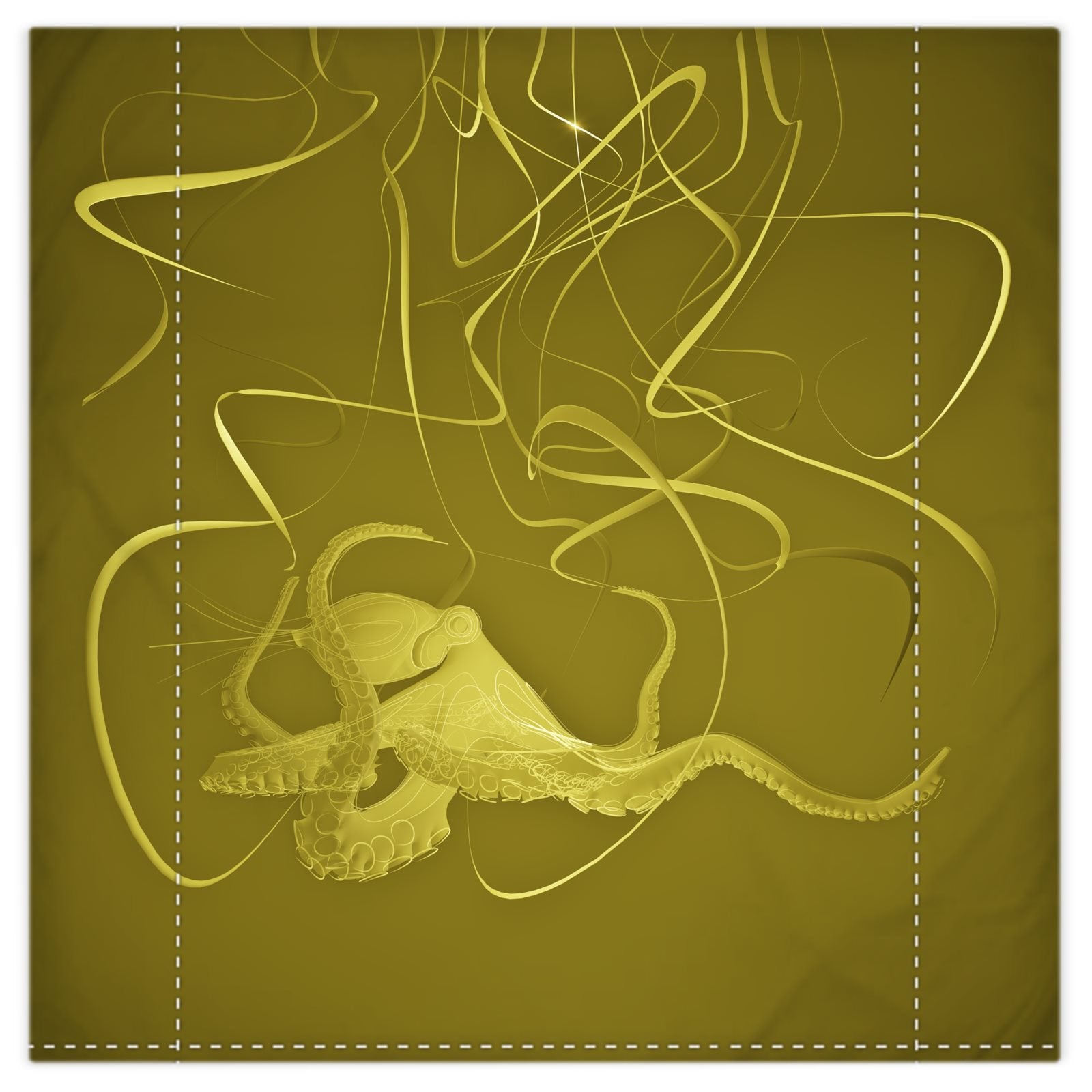 Octopus 01 Golden Olive Duvet Cover