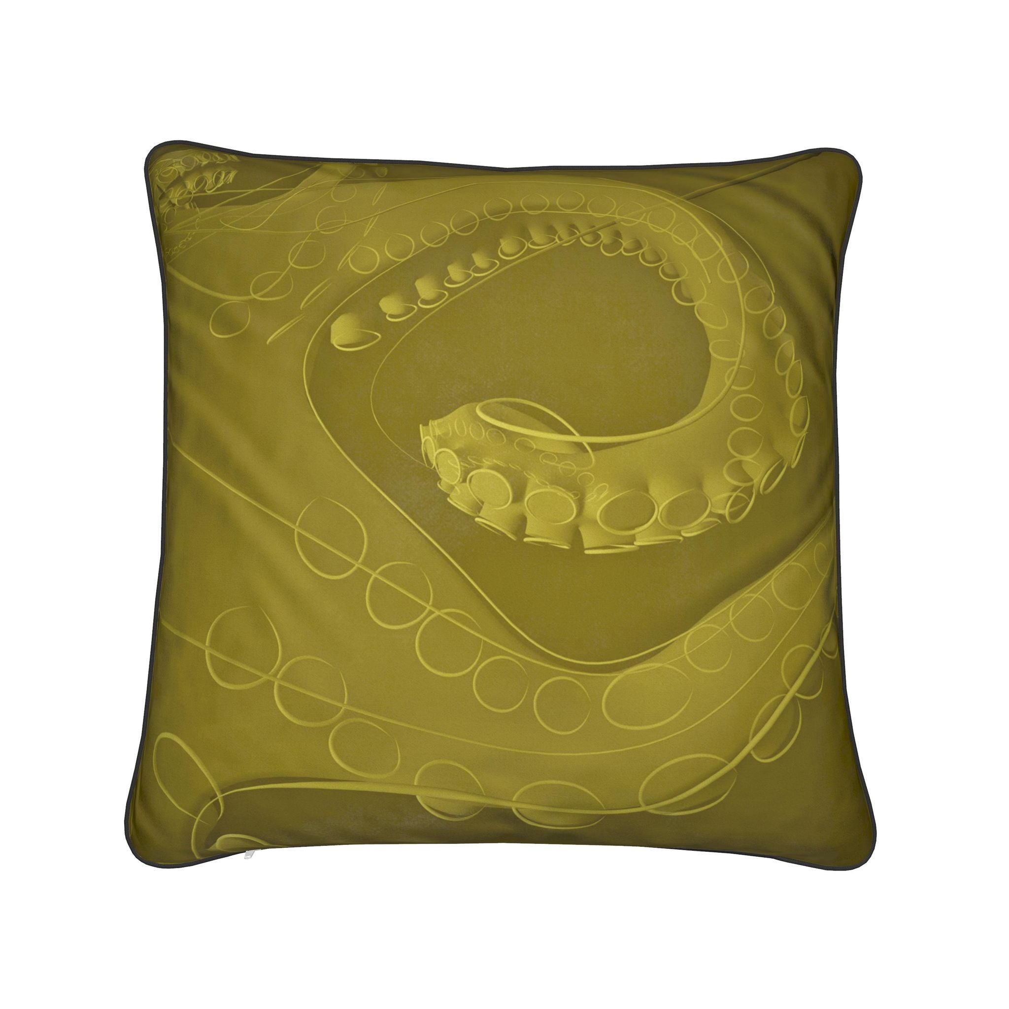Octopus 01 Golden Olive Cushion