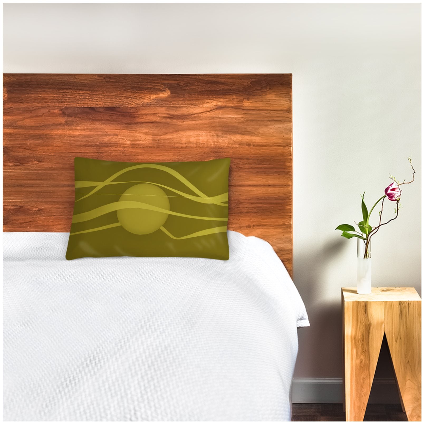 Stag 01 Golden Olive Silk Pillow Case
