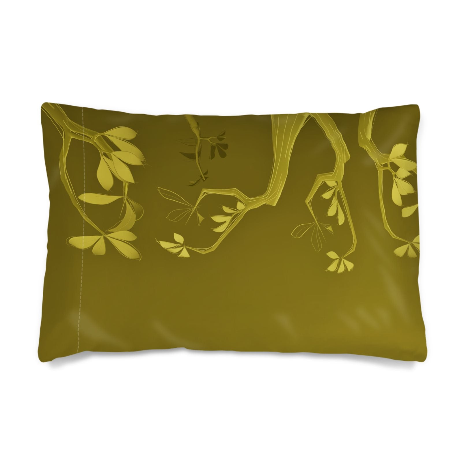 Giraffe 01 Golden Olive Silk Pillow Case