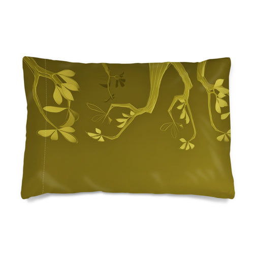 Giraffe 01 Golden Olive Silk Pillow Case