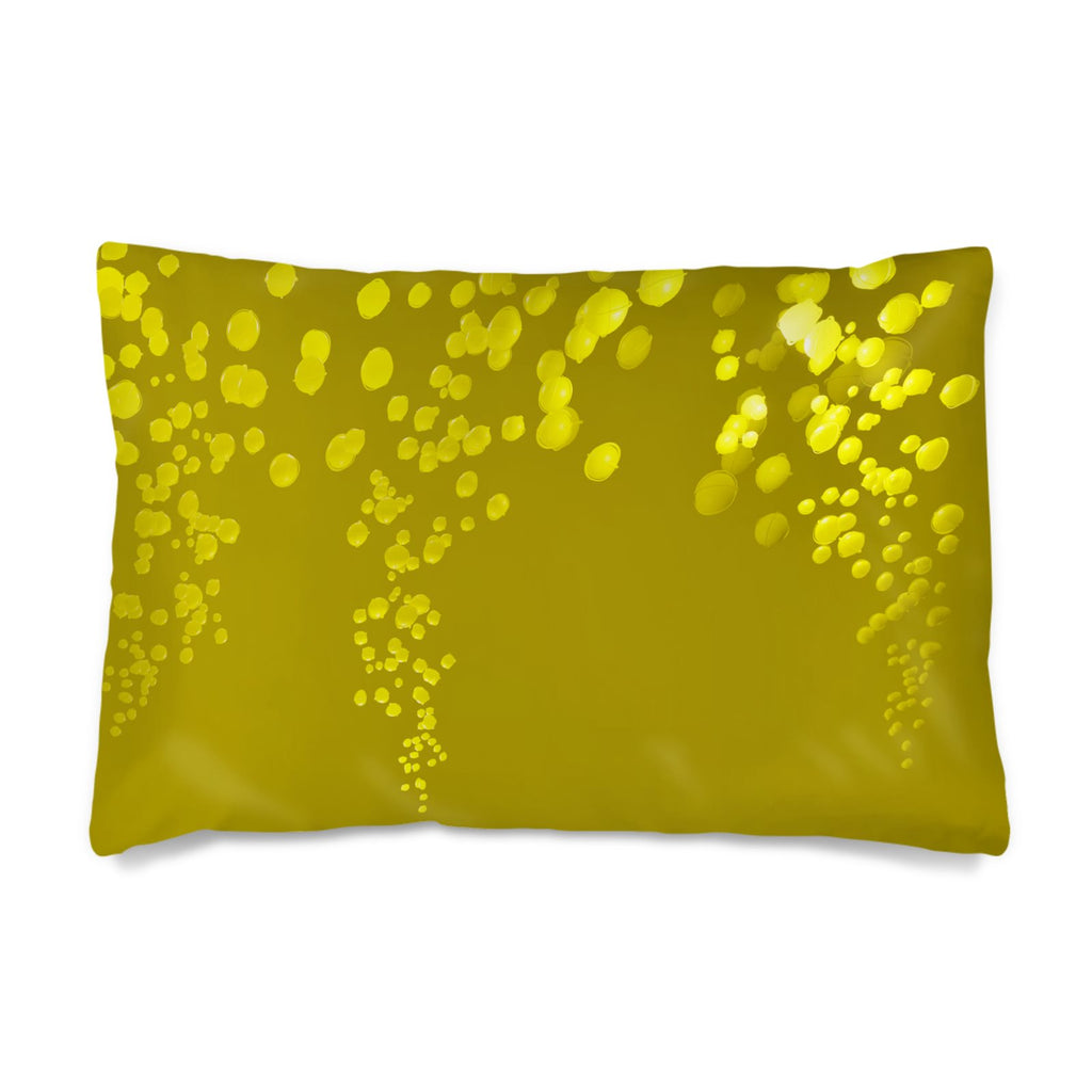 Mycelium 01 Golden Olive Silk Pillow Case
