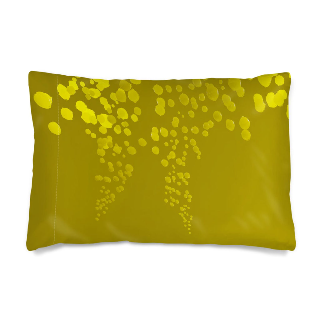 Mycelium 01 Golden Olive Silk Pillow Case
