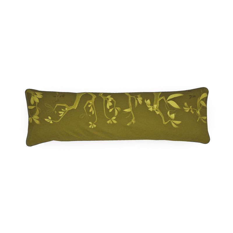 Giraffe 01 Golden Olive Bolster Cushion
