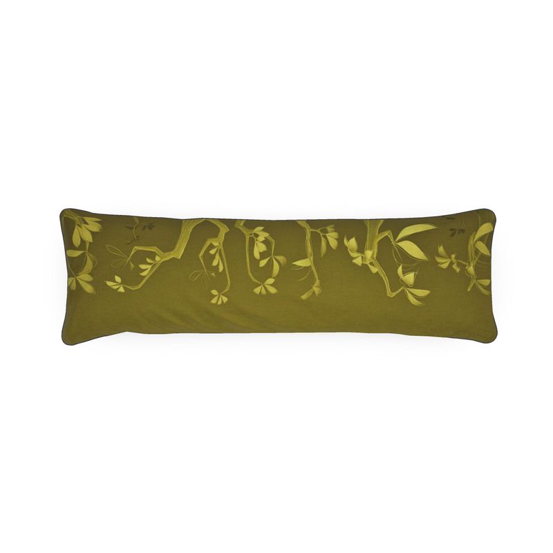 Giraffe 01 Golden Olive Bolster Cushion