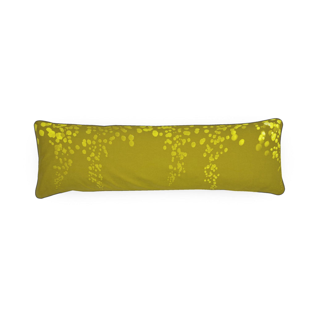 Mycelium 01 Golden Olive Bolster Cushion