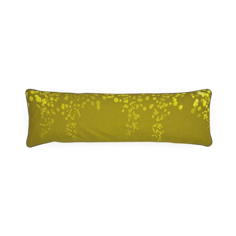 Mycelium 01 Golden Olive Bolster Cushion