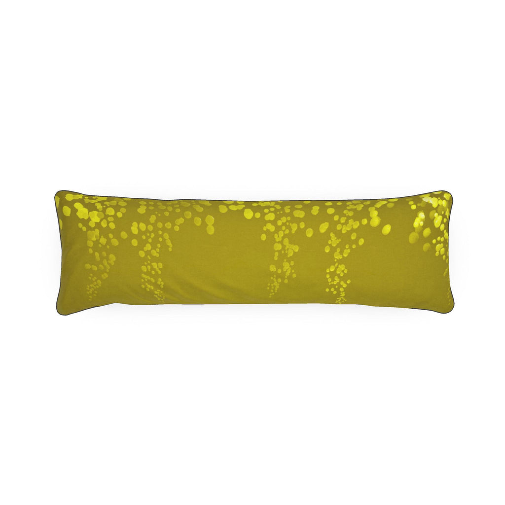 Mycelium 01 Golden Olive Bolster Cushion