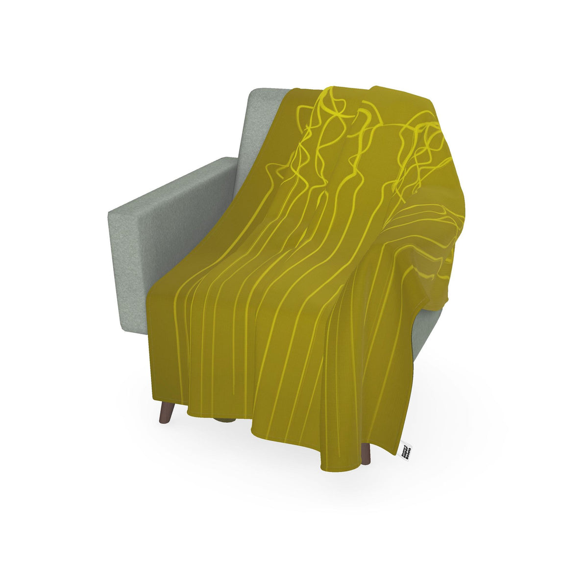 Mycelium 01 Golden Olive Throw