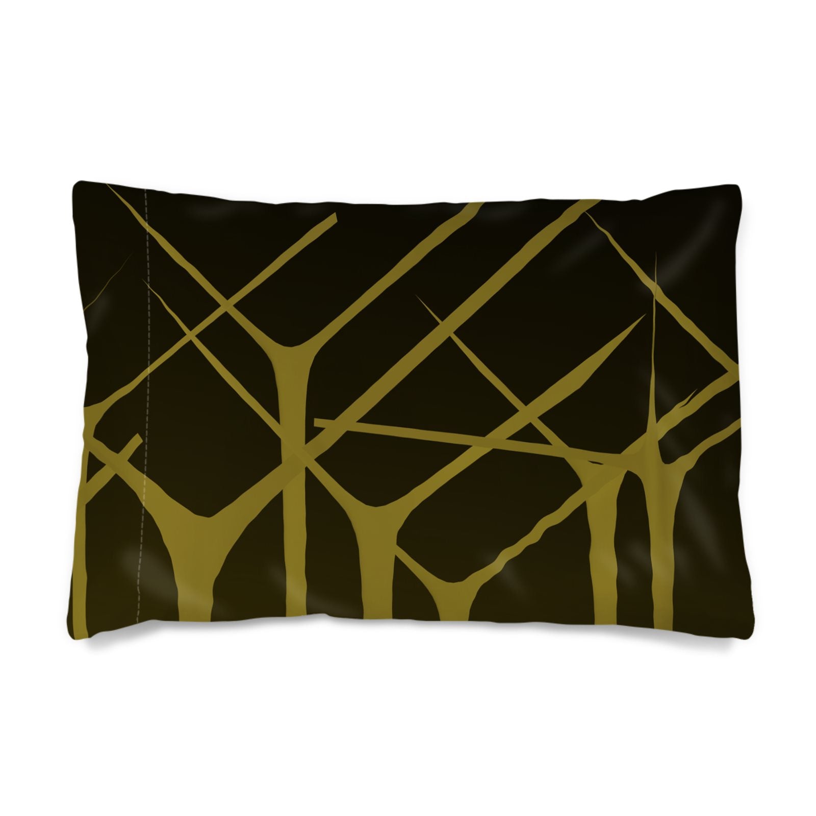 Zebra 01 Golden Olive Silk Pillow Case