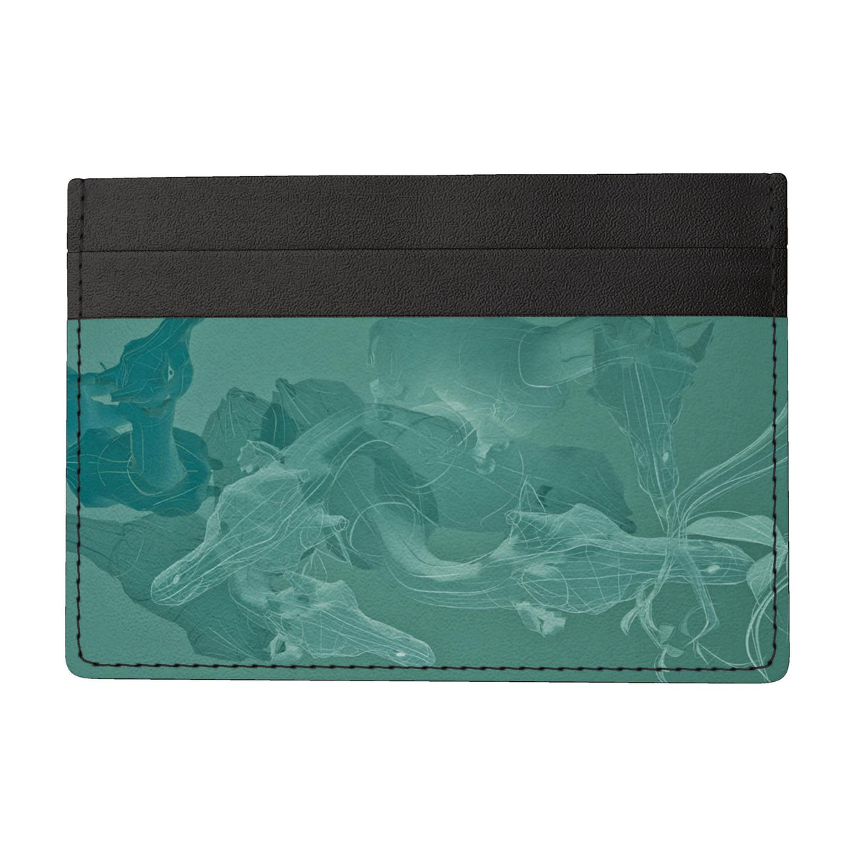 Giraffe 01 Quenched Steel Leather Card Holder