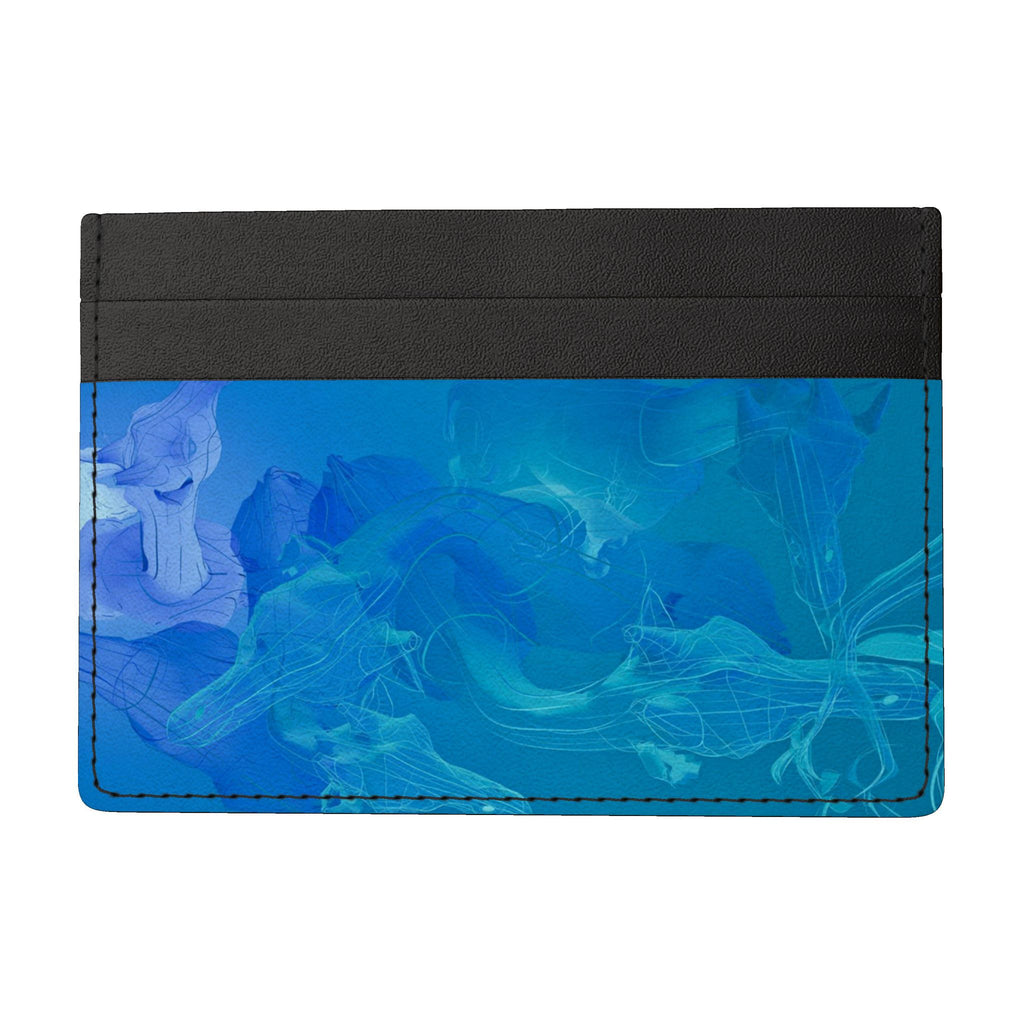 Giraffe 01 Deep Sky Leather Card Holder