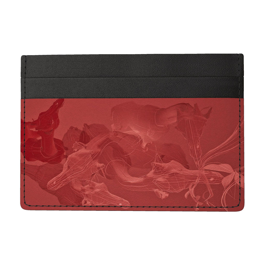Giraffe 01 Rich Berry Leather Card Holder