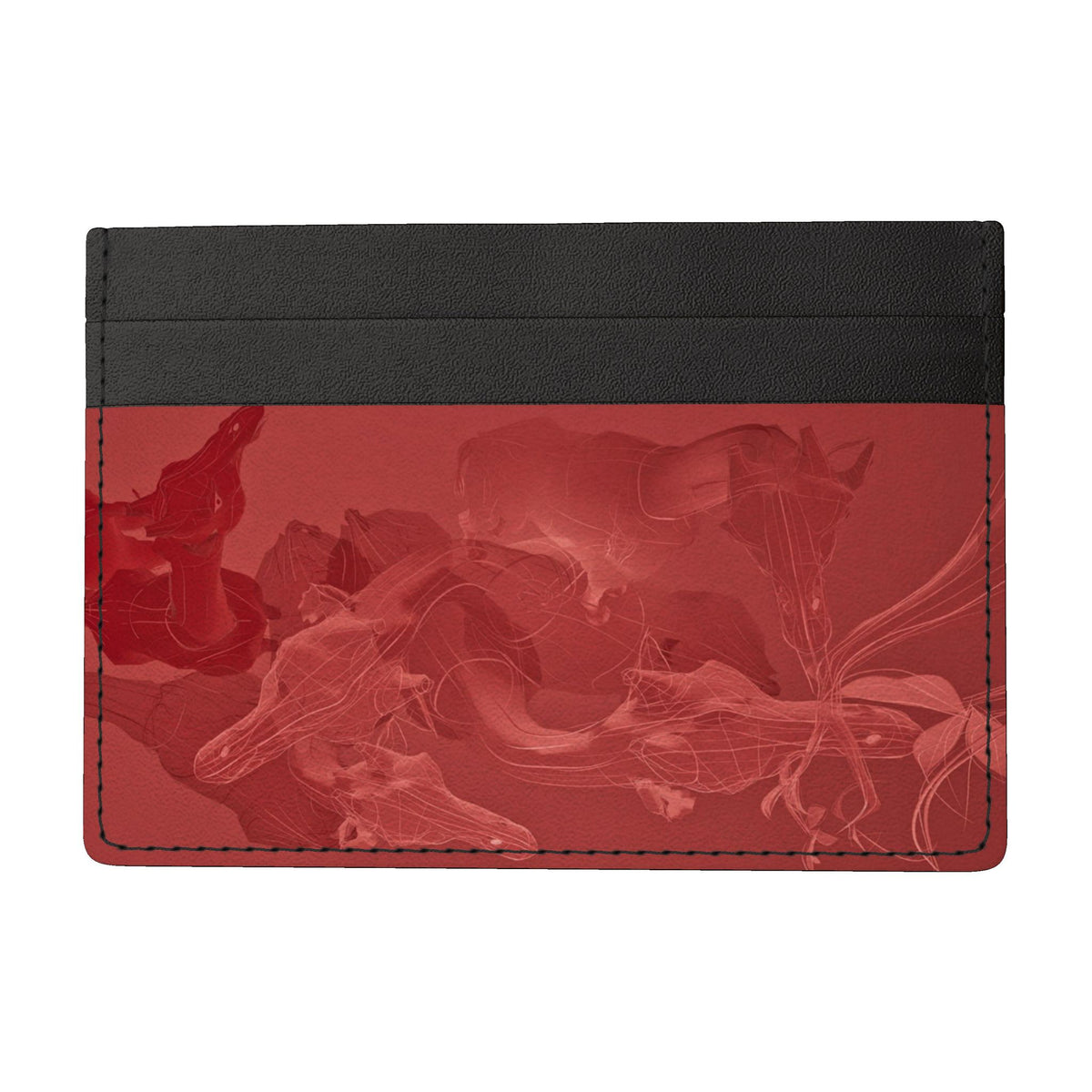 Giraffe 01 Rich Berry Leather Card Holder