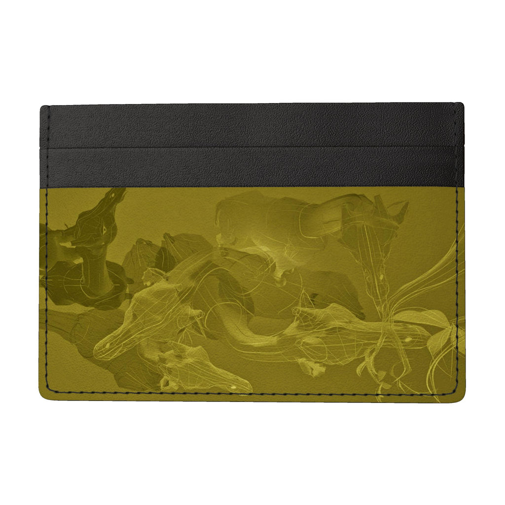 Giraffe 01 Golden Olive Leather Card Holder