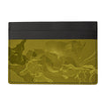 Giraffe 01 Golden Olive Leather Card Holder