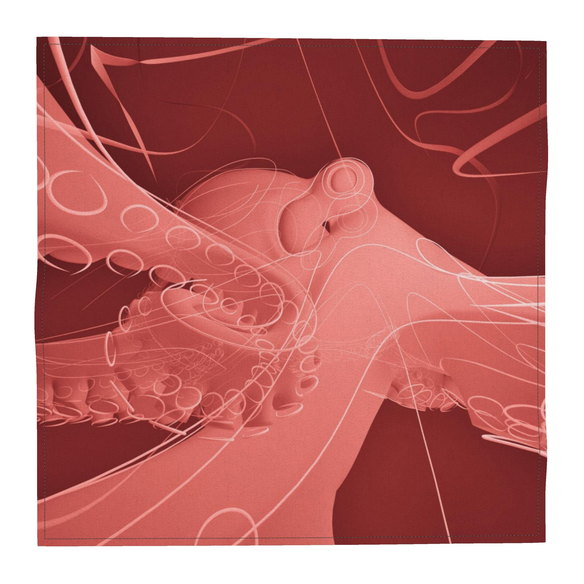 Octopus 01 Rich Berry Pocket Square