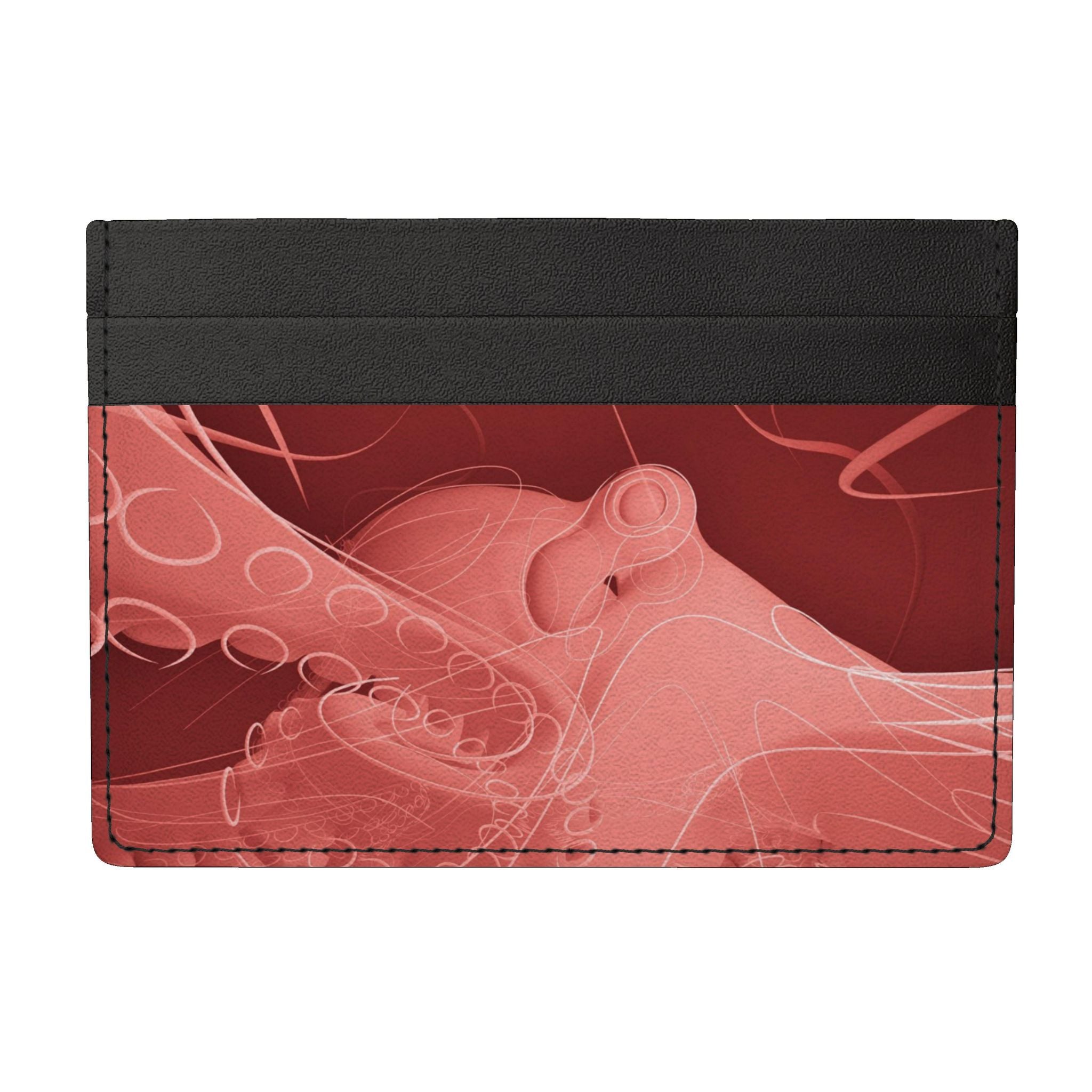 Octopus 01 Rich Berry Leather Card Holder