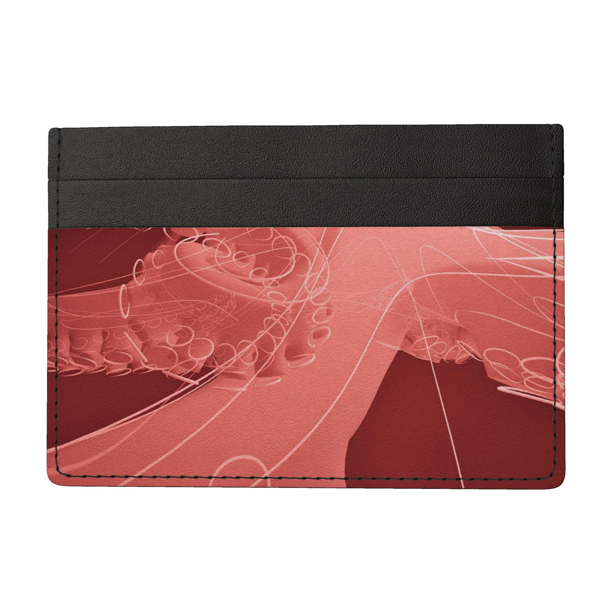 Octopus 01 Rich Berry Leather Card Holder