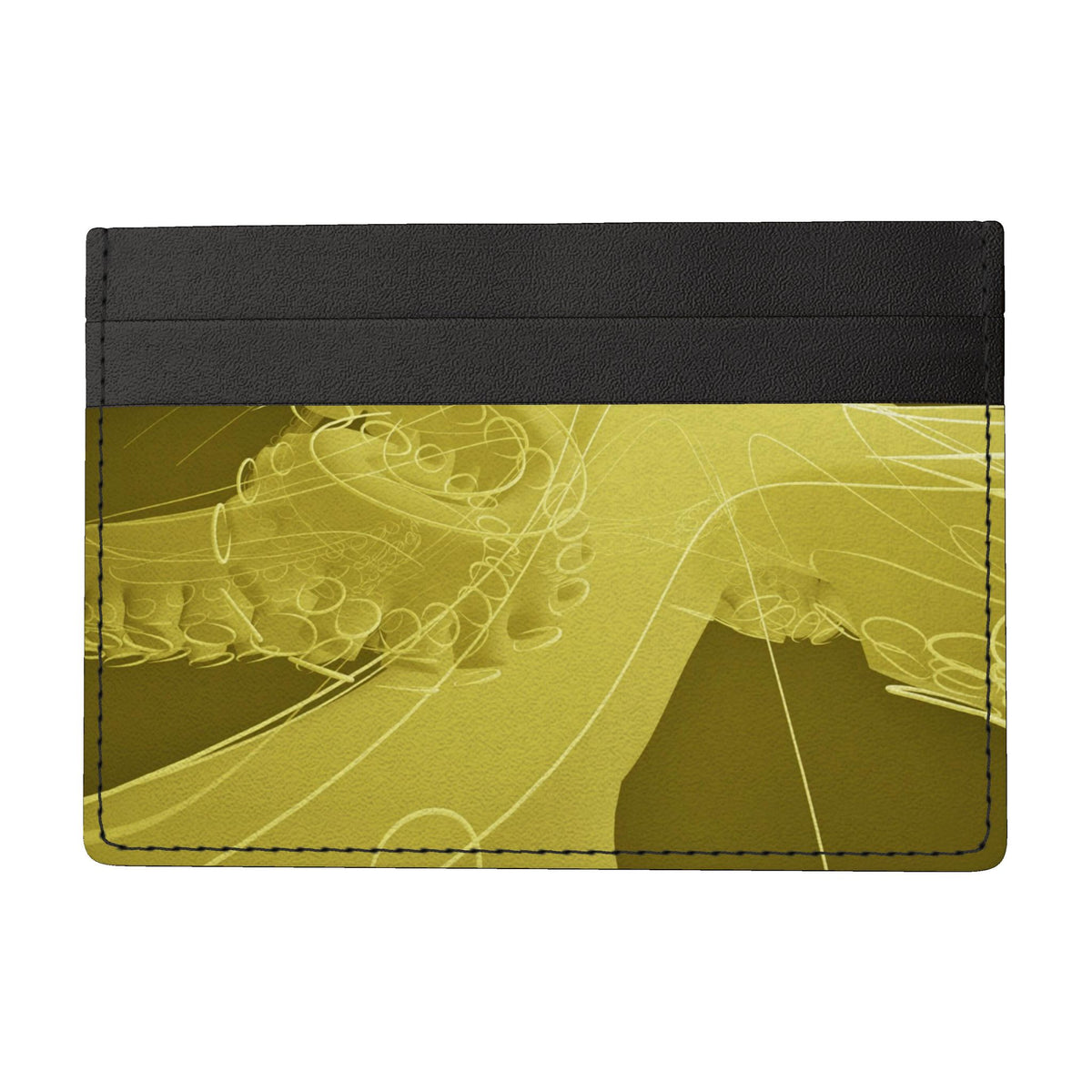 Octopus 01 Golden Olive Leather Card Holder