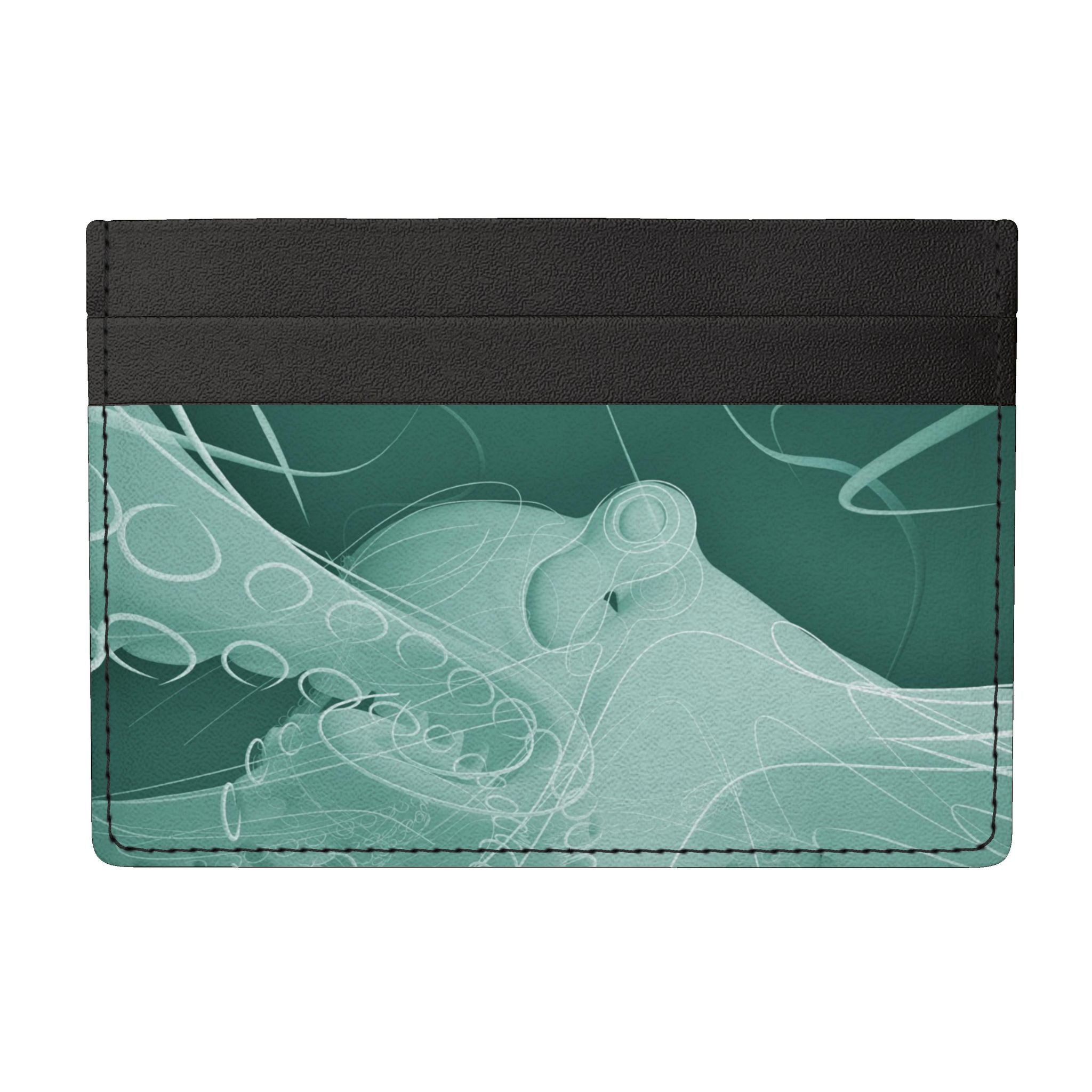 Octopus 01 Quenched Steel Leather Card Holder