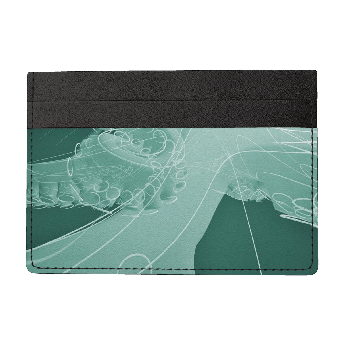 Octopus 01 Quenched Steel Leather Card Holder