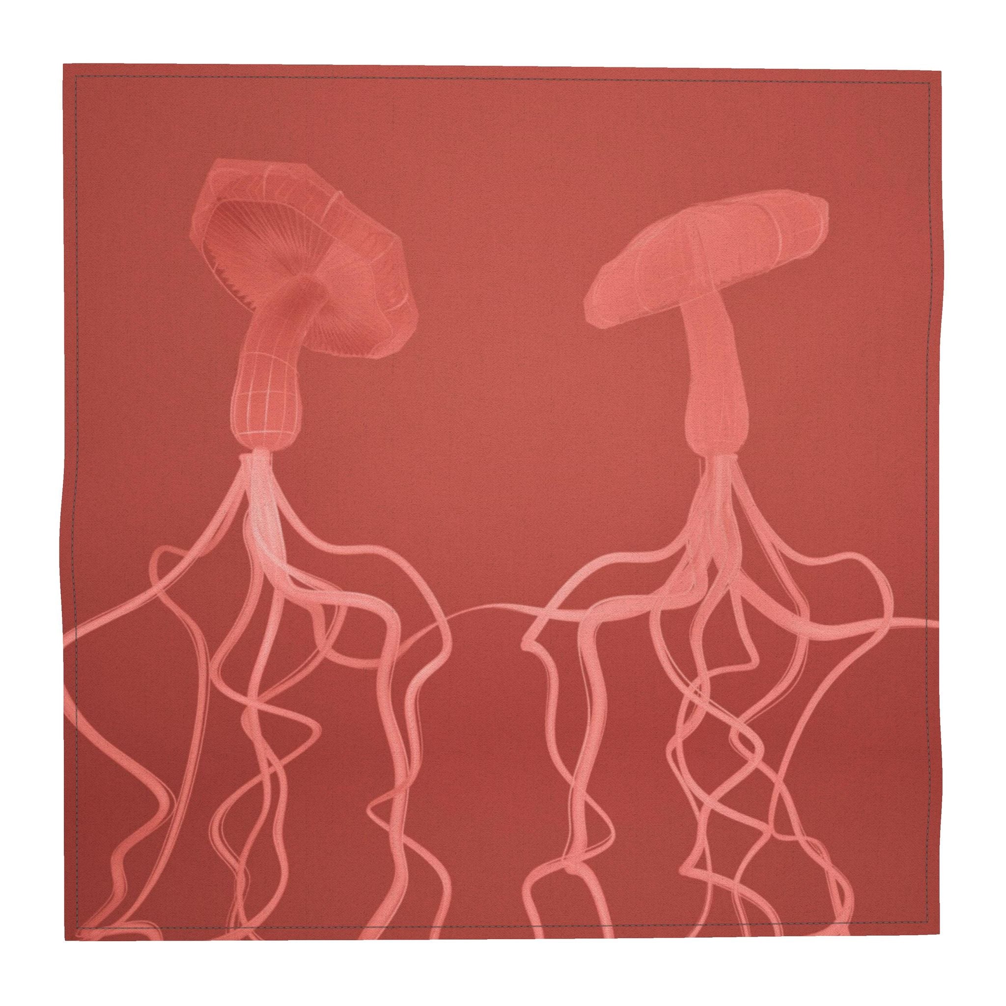 Mycelium 01 Rich Berry Pocket Square