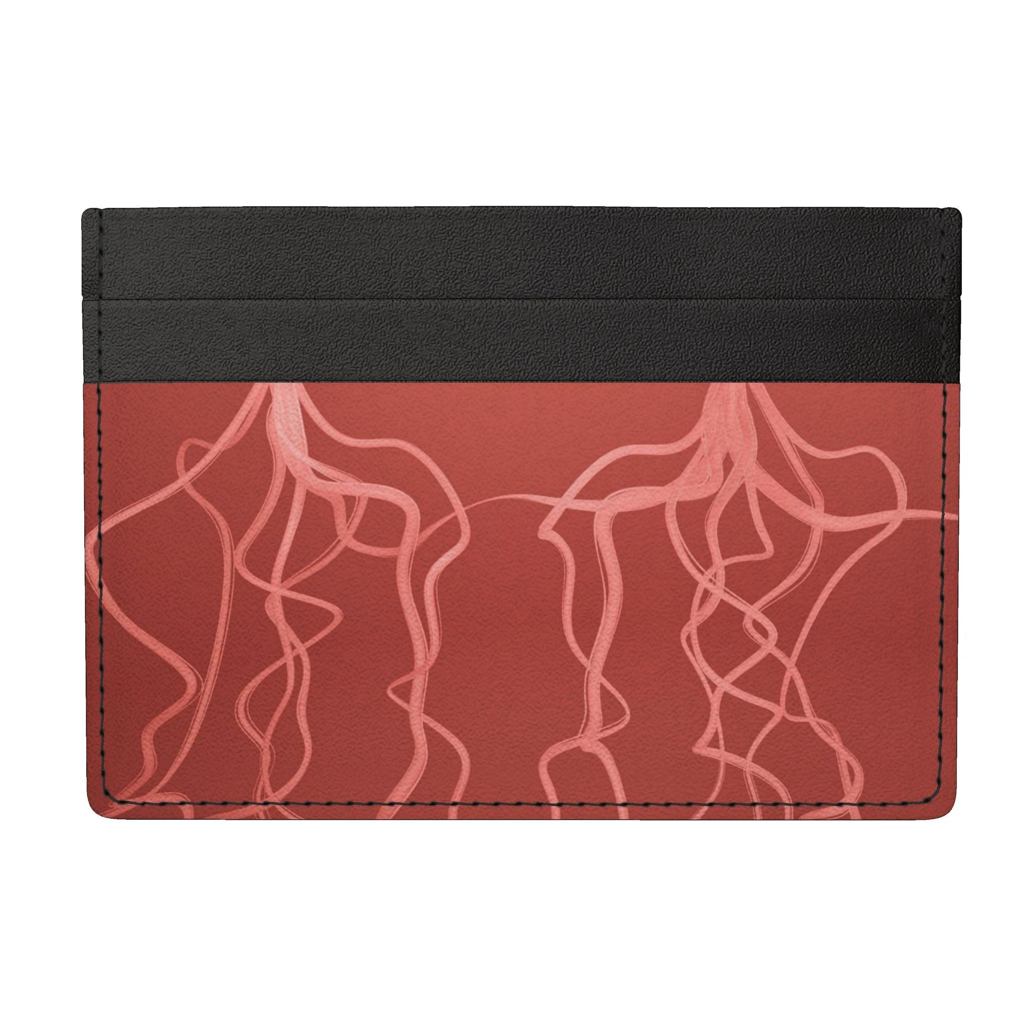 Mycelium 01 Red Berry Leather Card Holder
