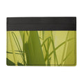 Grasses 01 Golden Olive Leather Card Holder