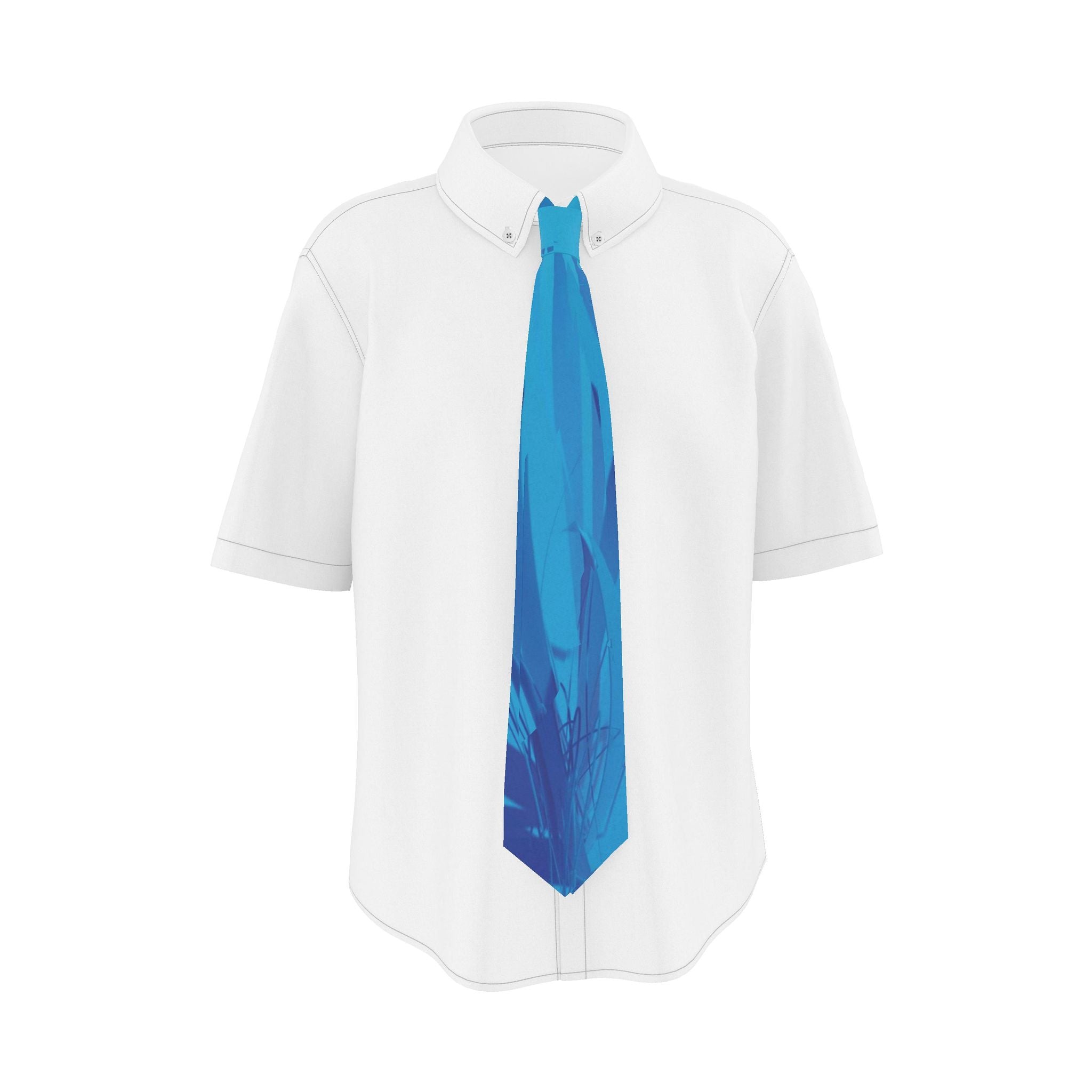Grasses 01 Deep Sky Silk Tie