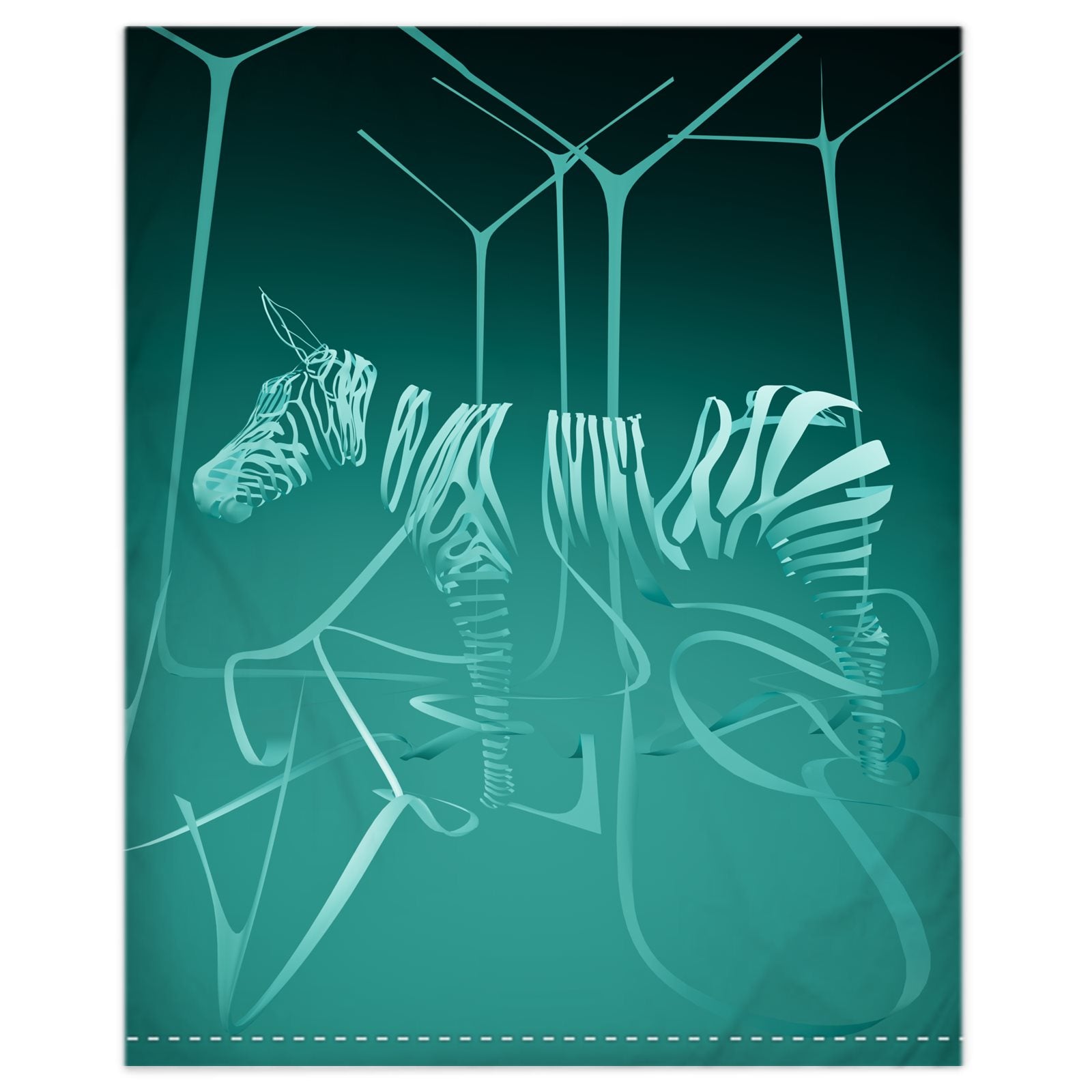 Zebra 01 Quenched Steel Duvet Cover
