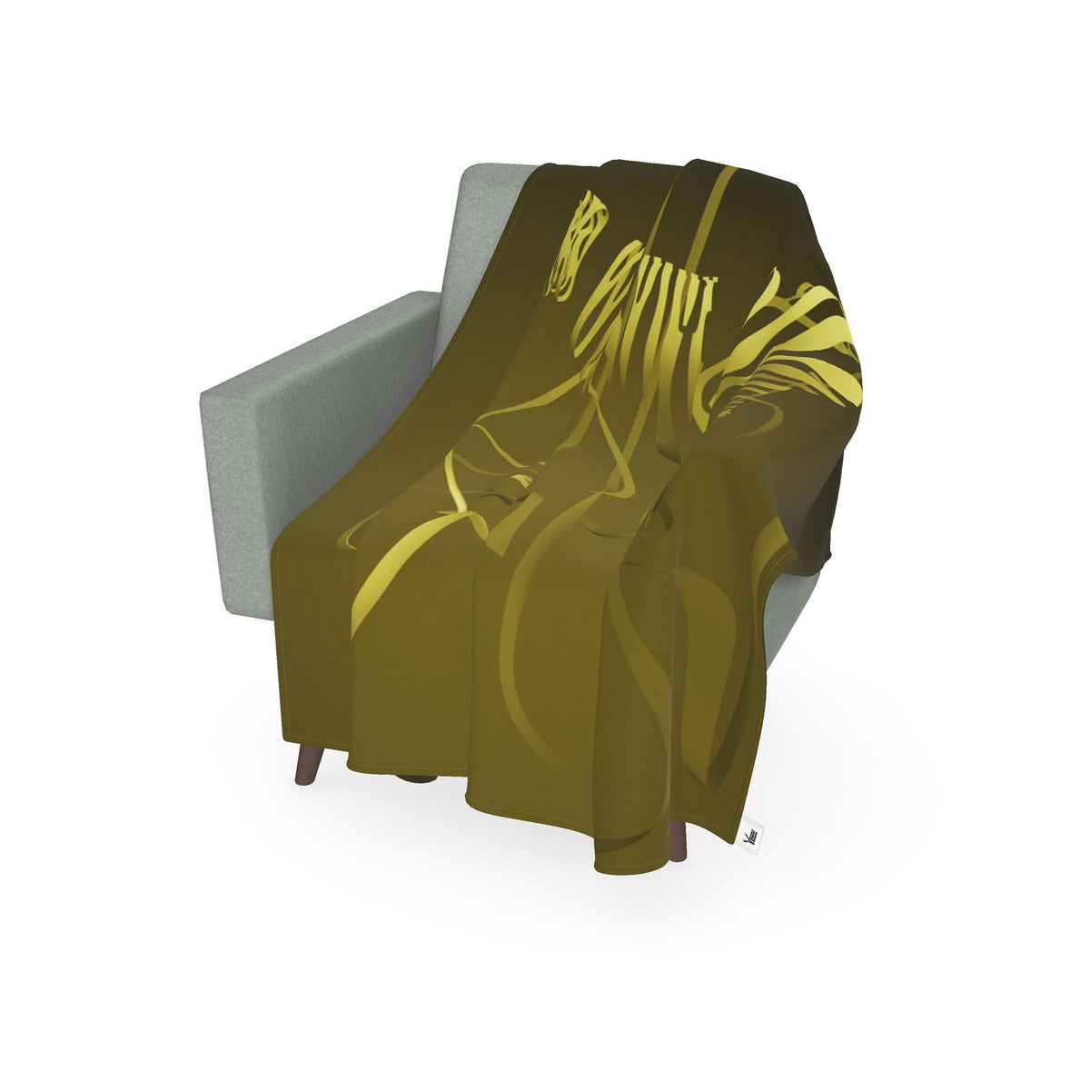 Zebra 01 Golden Olive Throw