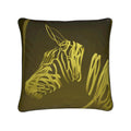 Zebra 01 Golden Olive Cushion