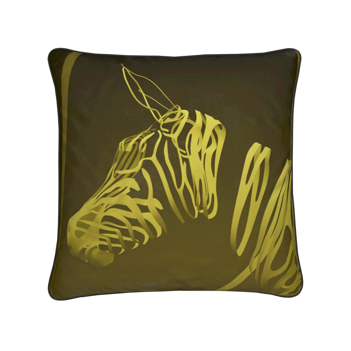Zebra 01 Golden Olive Cushion