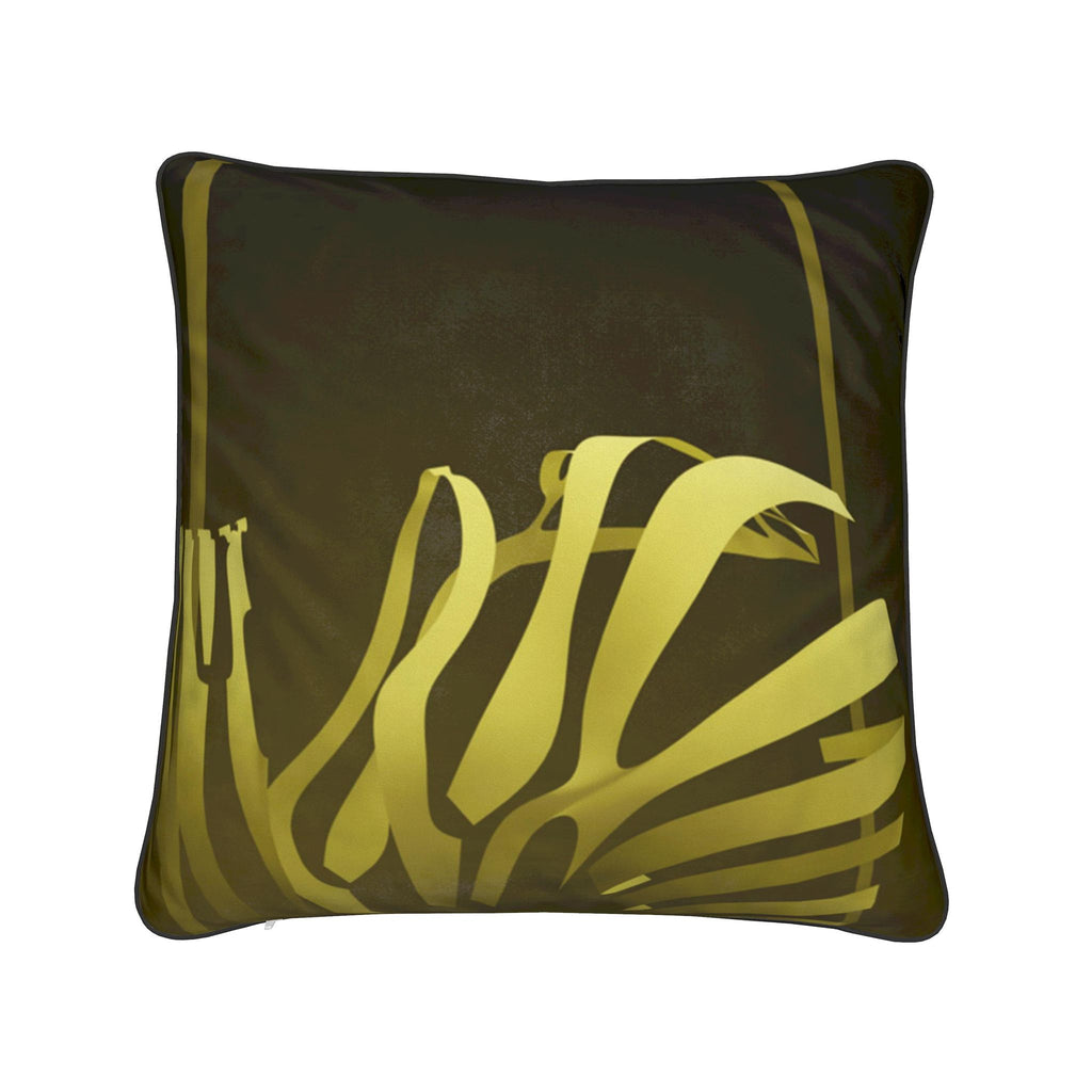 Zebra 01 Golden Olive Cushion