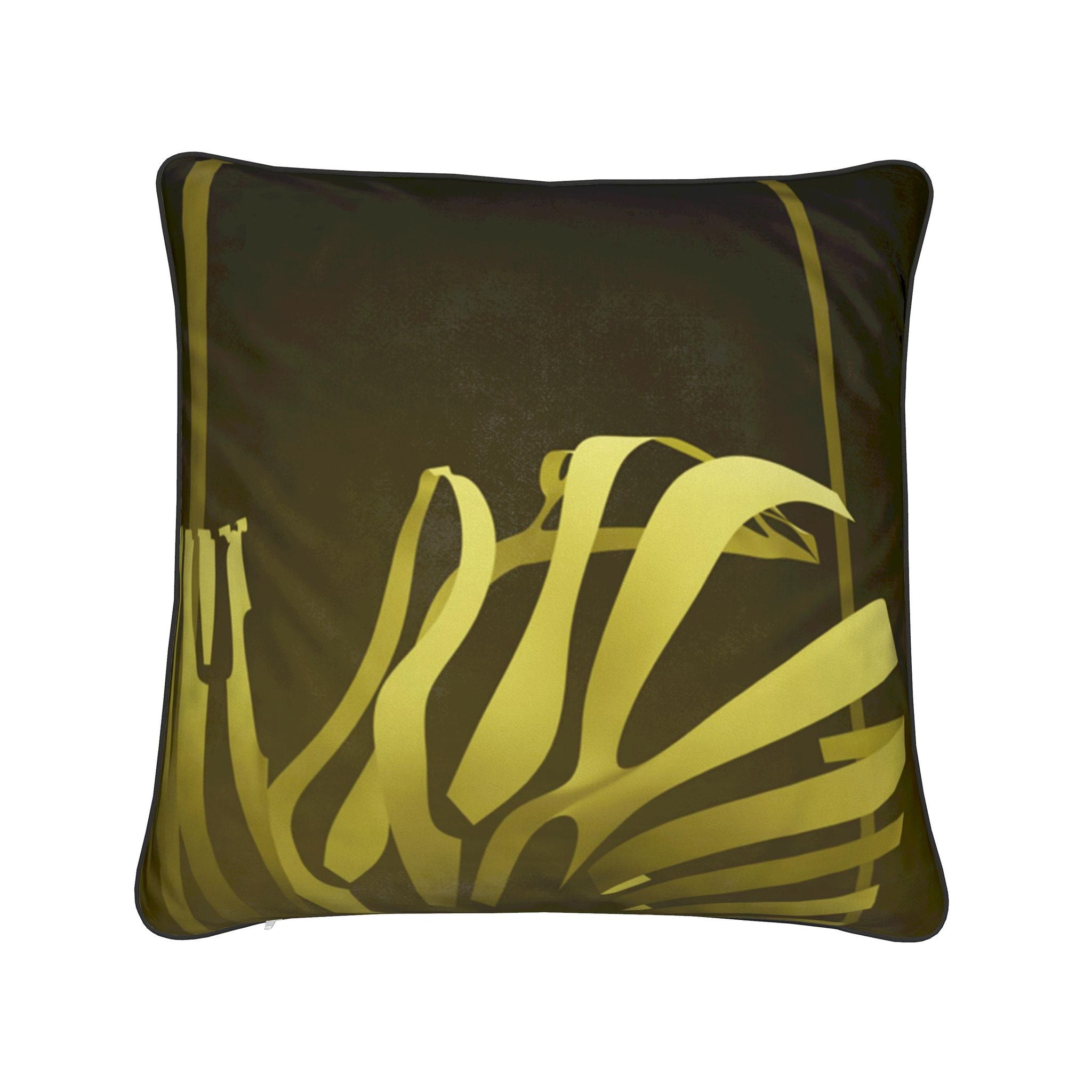Zebra 01 Golden Olive Cushion