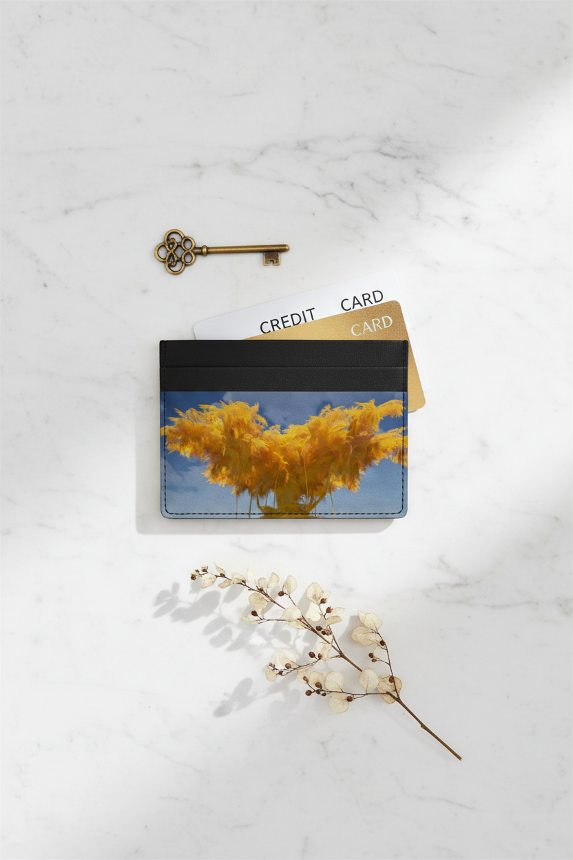 Bald Cyprus 01 Summer Yellow Leather Card Holder